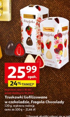 Truskawki liofilizowane w czekoladzie Fragola Chocolady promocja w Auchan