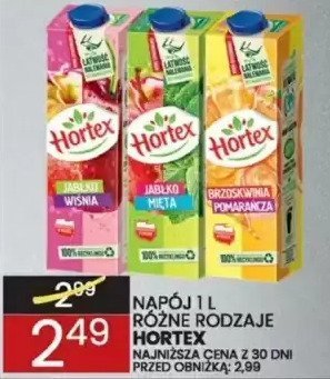 Napój 1 L różne rodzaje Hortex promocja w Wafelek