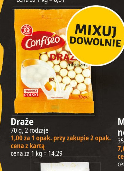 Draże mleczne Wiodąca marka confiseo promocja