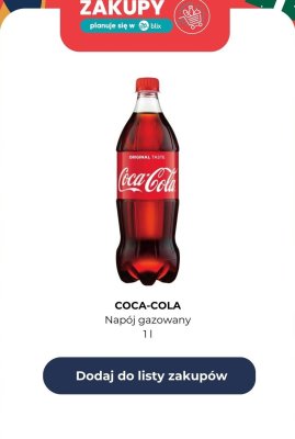 Napój gazowany Coca-Cola 1 l promocja w Lidl
