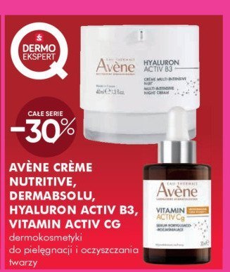 Krem Avène Crème Nutritive, Dermabsolu, Hyaluron Activ B3, Vitamin Activ CG promocja w Super-Pharm