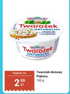 Twarożek domowy naturalny Piątnica promocja w Dino