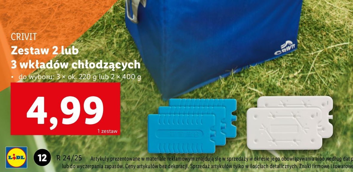 Wkłady chłodzące 400g Crivit promocja w Lidl