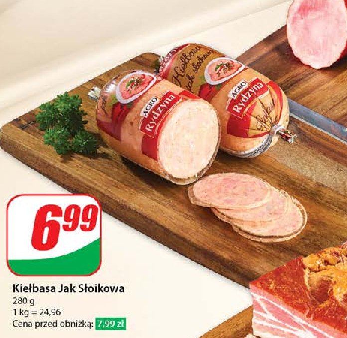Kiełbasa słoikowa Agro rydzyna promocja w Dino