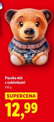 Puszka miś z cukierkami promocja w Lidl