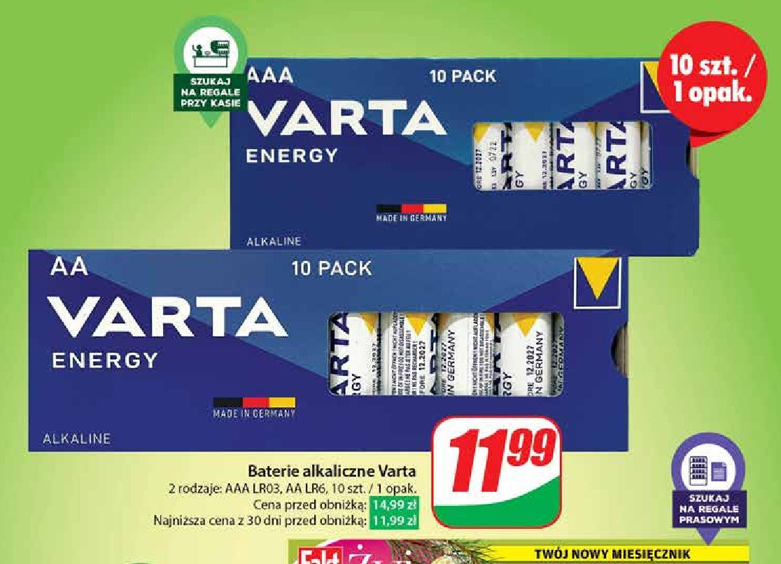 Baterie energy aa Varta promocja