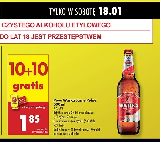 Piwo Warka promocja w Biedronka