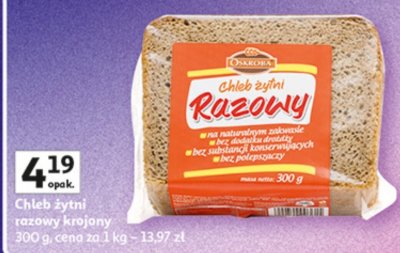 Chleb razowy krojony promocja w Auchan