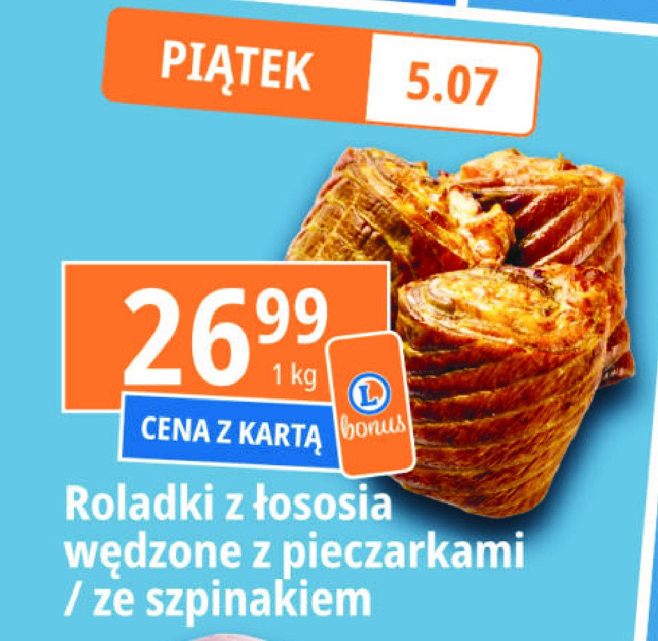 Roladki z łososia z pieczarkami promocja