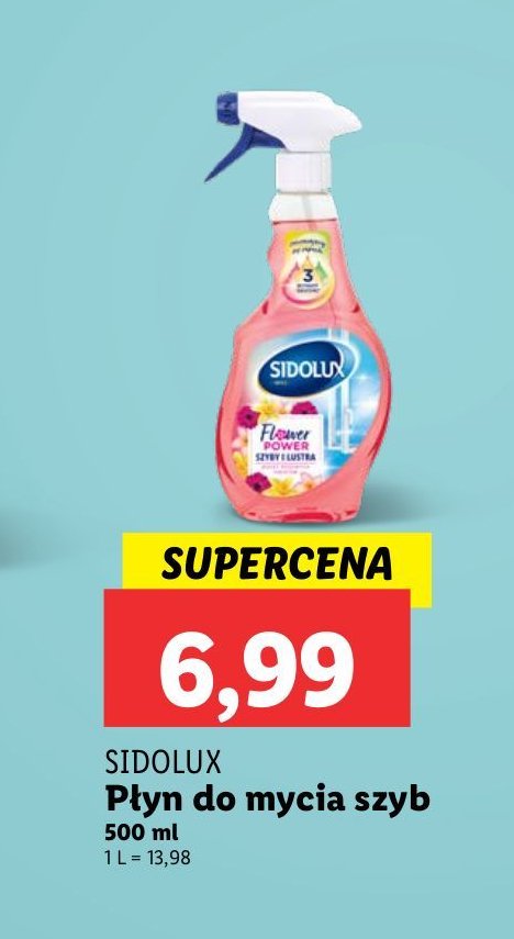 Płyn do szyb i luster flower Sidolux promocja