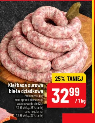 Kiełbasa surowa biała dziadkowa Prosiaczek promocja w POLOmarket