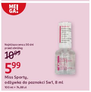 Odżywka do paznokci 5w1 Miss sporty nail expert promocja