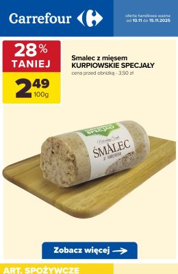 Smalec z mięsem  promocja w Carrefour