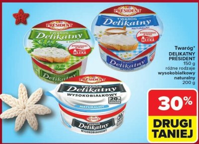 Twaróg Delikatny Président z ziołami 150g promocja w Carrefour