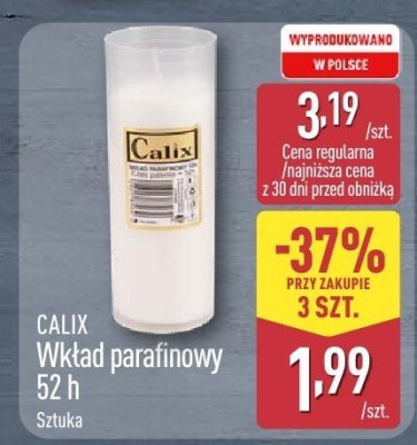Wkład parafinowy 52 h CALIX promocja w Aldi