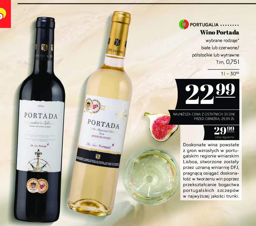 Wino Portada lisboa medium dry promocja w POLOmarket