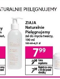 Żel do mycia twarzy ZIAJA NATURALNIE PIELĘGNUJEMY promocja