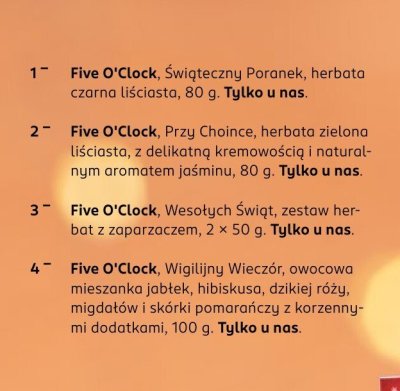 Herbata Five O'Clock Pierwsza Gwiazdka czarna liściasta wzbogacona 100g promocja w Rossmann