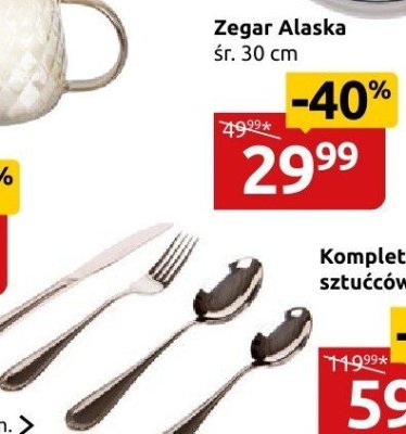 Zegar Alaska śr. 30 cm promocja w Black Red White