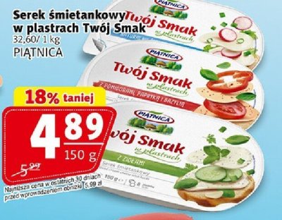 Serek śmietankowy w plastrach Twój Smak Piątnica promocja w Prim Market