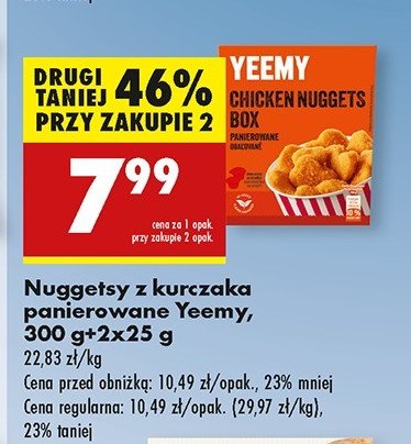 Box nuggetsy z kurczaka + 2 sosy 25 g Yeemy promocja w Biedronka