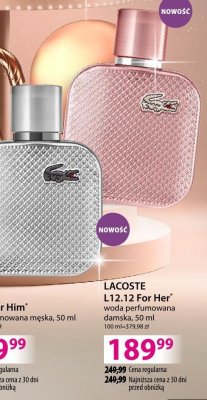 Perfumy LACOSTE L12.12 For Her woda perfumowana damska 50 ml promocja w Hebe