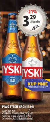 Piwo Tyskie Gronie 0% promocja w Arhelan