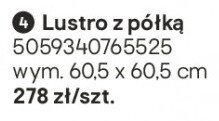 Lustro z półką promocja w Castorama