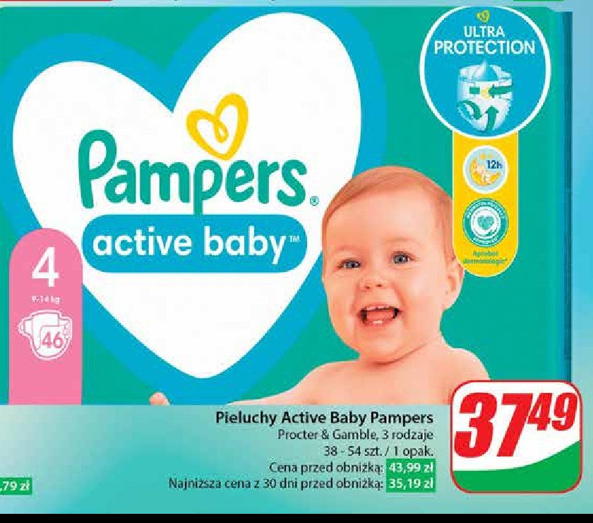 Pieluszki dla dzieci maxi Pampers active baby promocja