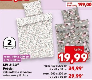 Komplet pościeli z kory 140 x 200 cm + 70 x 80 cm Liv & bo promocja w Kaufland