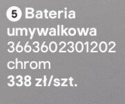 Bateria umywalkowa chrom promocja w Castorama