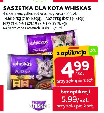 Karma dla kota drobiowe frykasy kurczak + indyk Whiskas pure delight promocja