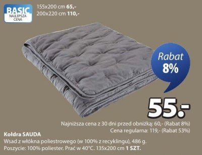 Kołdra SAUDA promocja w Jysk