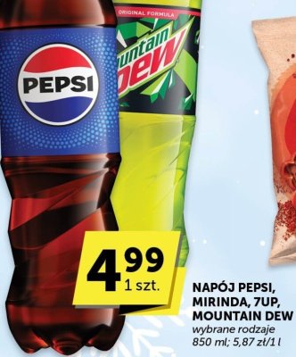 Napój Pepsi, Mirinda, 7up, Mountain Dew różne rodzaje promocja w Euro Sklep