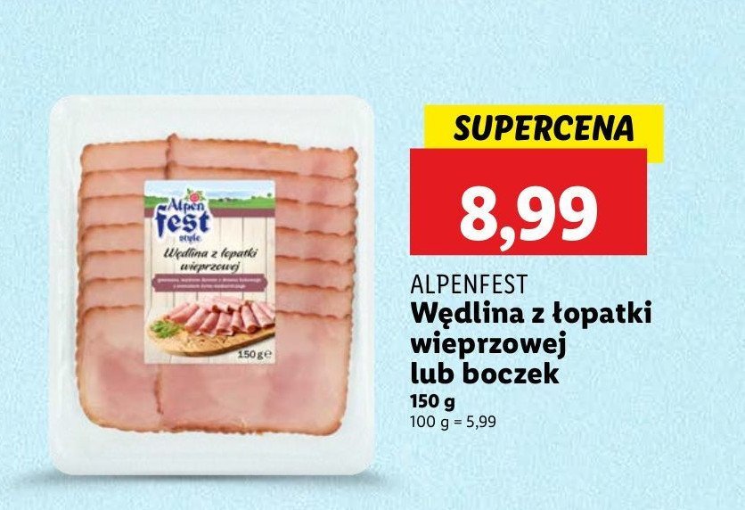 Boczek alpejski plastry Alpen fest promocja