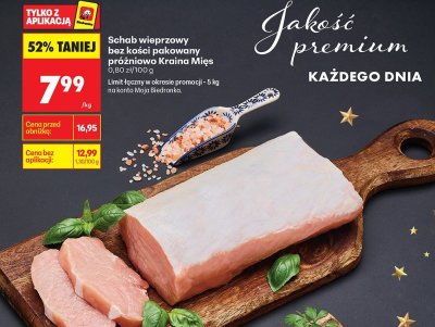 Schab wieprzowy bez kości pakowany próżniowo promocja w Biedronka