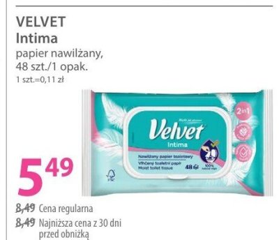 Papier VELVET Intima nawilżany promocja w Hebe