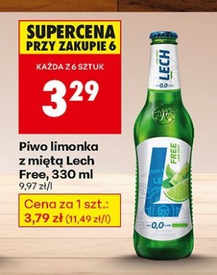 Piwo limonka z miętą Lech Free, 330 ml promocja w Biedronka