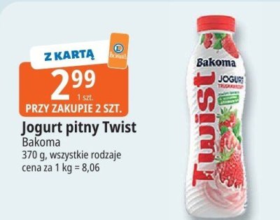 Jogurt pitny Twist Bakoma promocja w Leclerc