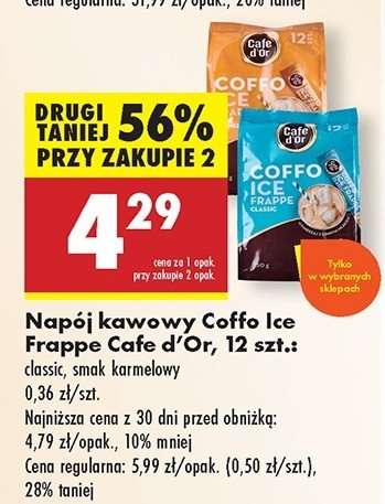 Kawa mrożona smak karmelowy Cafe d'or coffo promocja w Biedronka