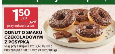 Donut o smaku czekoladowym z posypką pieczywo promocja w Stokrotka