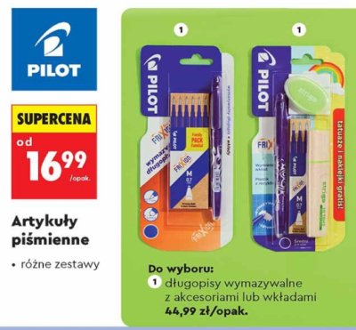 Długopisy wymazywalne z akcesoriami lub wkładami  promocja w Biedronka