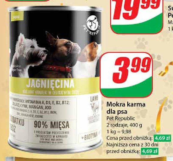 Karma dla psa jagnięcina Pet republic promocja