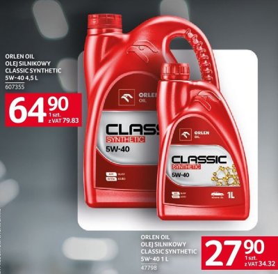 Olej silnikowy ORLEN OIL CLASSIC SYNTHETIC 5W-40 4.5L promocja w Selgros