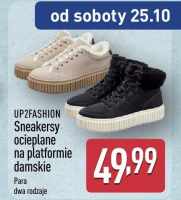 Sneakersy ocieplane na platformie damskie UP2FASHION promocja w Aldi