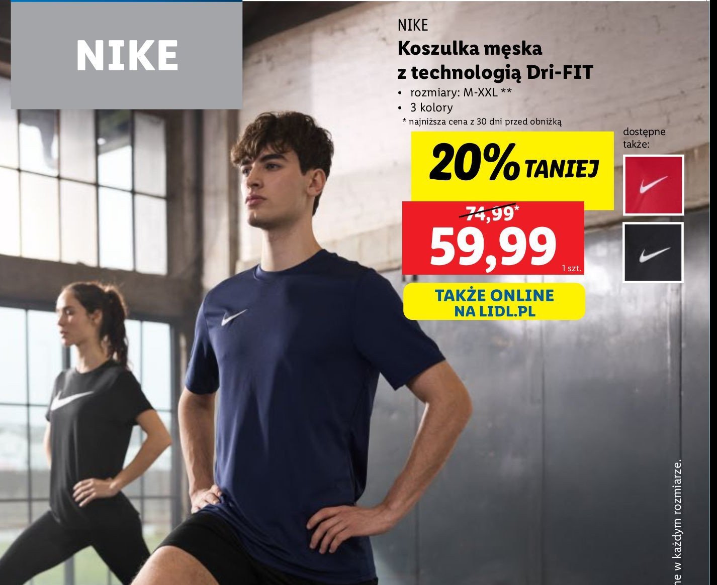 Koszulka męska m-xxl Nike promocja w Lidl
