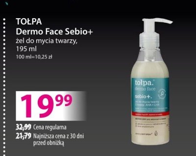 Żel TOLPA Dermo Face Sebio+ do mycia twarzy promocja w Hebe