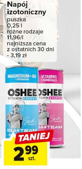 Napój witaminy i minerały Oshee vitamin water promocja
