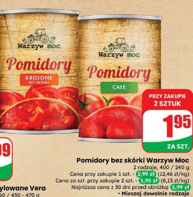 Pomidory bez skórki krojone  promocja w Dino