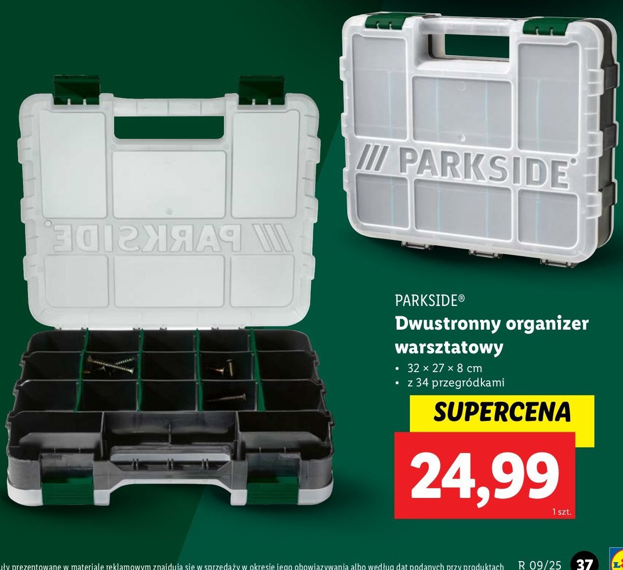 Organizer warsztatowy dwustronny 32 x 27 x 8 cm Parkside promocja